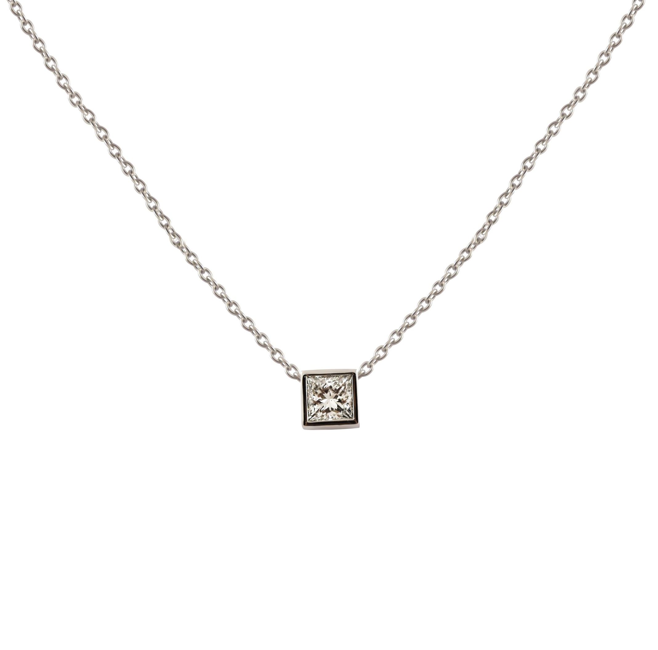 princess cut diamond pendant settings