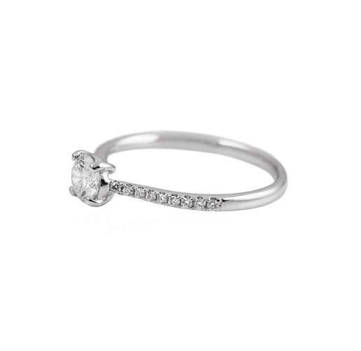 Round brilliant cut diamond four claw engagement ring | B24319 ...