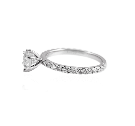 Round brilliant cut diamond six claw engagement ring | B24355 ...