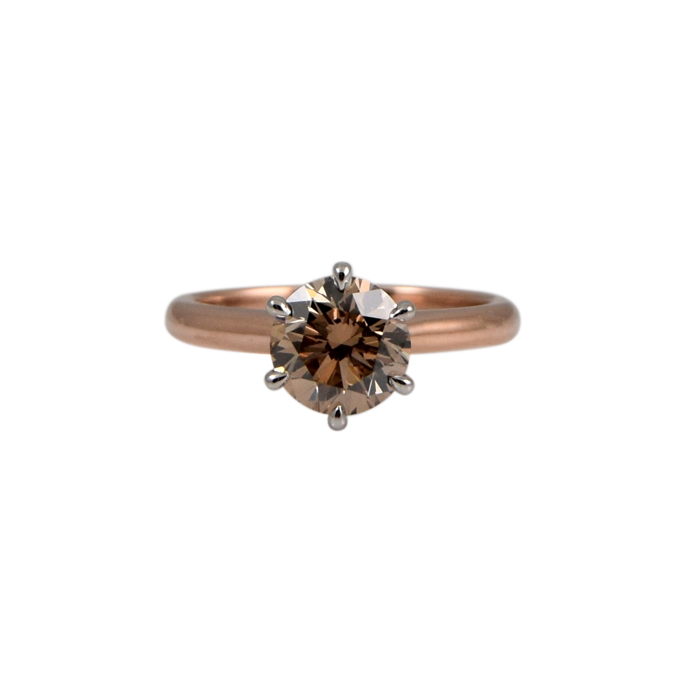 brown diamond solitaire rings