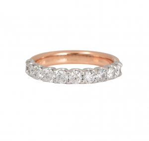 Two tone scalloped diamond band