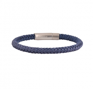 Blue Braided Twist Leather Bracelet