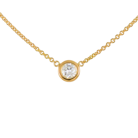 Bezel Set Round Diamond Necklace