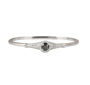 Black diamond Hinged Bangle