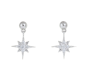 Star Diamond Drop Earrings