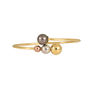 Tahitian Pearl Three Tone Bead Bangle