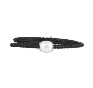 Autore South Sea Pearl Double Leather Bracelet