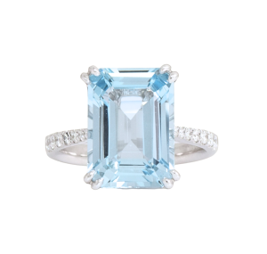 Aquamarine and Diamond Dress Ring