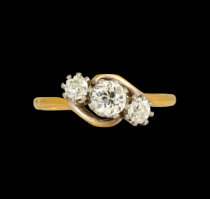 Vintage Old Cut Diamond Crossover Ring